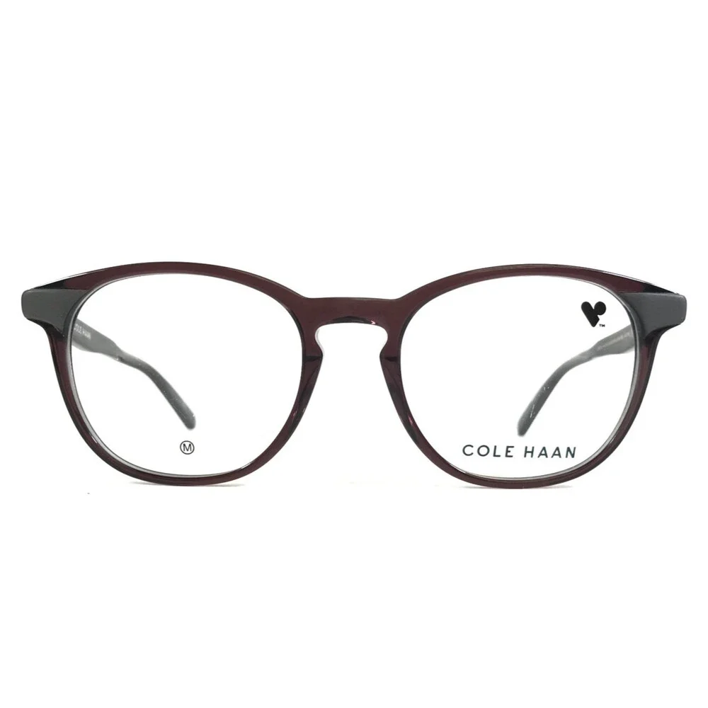 Cole Haan Eyeglasses Frames CH4512 601 MAROON CRYSTAL Black Red Round 51-19-140